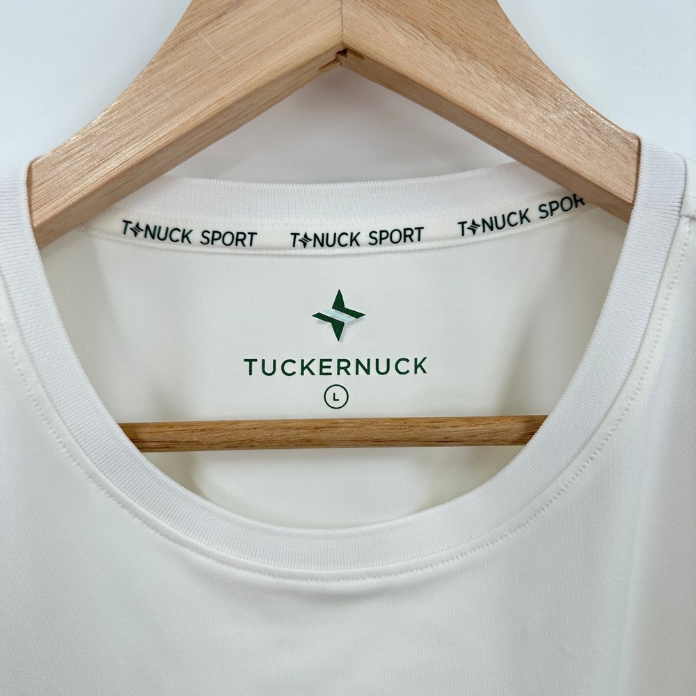 Tuckernuck Sport Womens White Long‎ Sleeve Performance Tee Shirt Top Size L - Picture 2 of 6